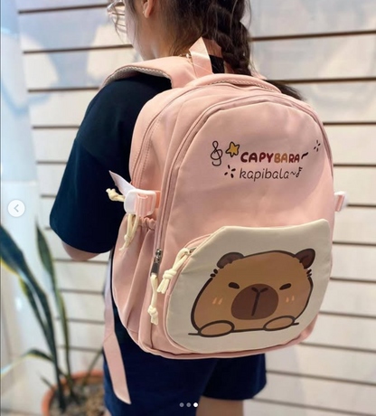 Mochila Capibara Tamaño Oficio - Rosado