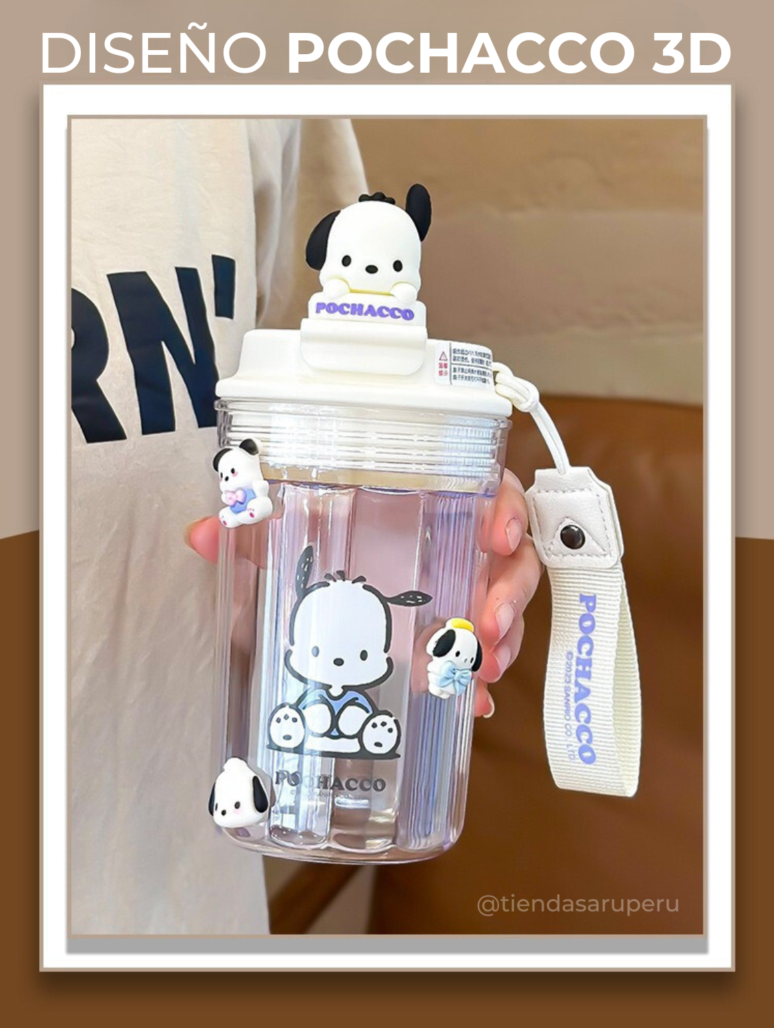 vaso de plástico sanrio pochacco 520 ml