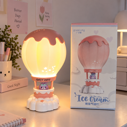 Lámpara Infantil Globo Aerostático - Rosado