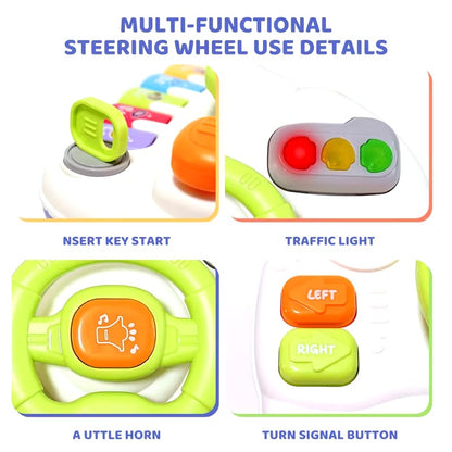 Mesa didáctica infantil interactivo volante automóvil con luz y sonido