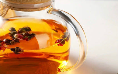 Tetera de Vidrio Borosilicato con Tapa de Bambú1 litro