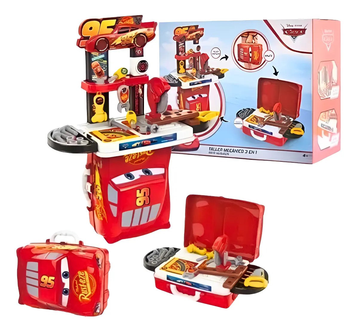 Taller Mecánico 3 en 1 Rayo McQueen Cars Disney