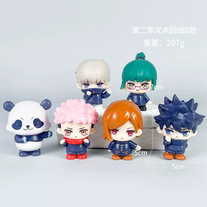 Set de 6 Figuras Anime Jujutsu Kaisen Estilo Chibi PVC