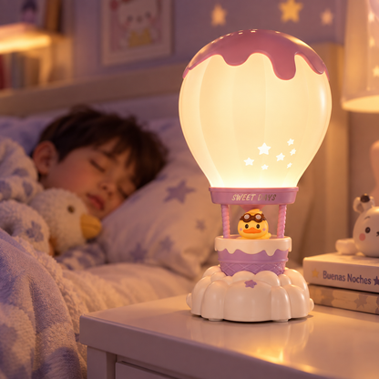 Lámpara Infantil Globo Aerostático - Lila
