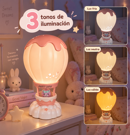Lámpara Infantil Globo Aerostático - Rosado