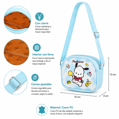 Mini Cartera Pochacco Celeste