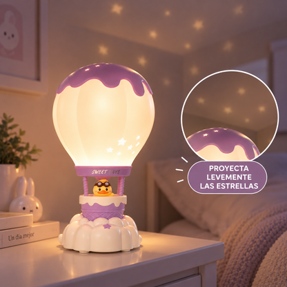 Lámpara Infantil Globo Aerostático - Lila