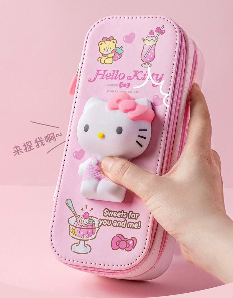 Cartuchera Doble Sanrio con Squishy – Hello Kitty