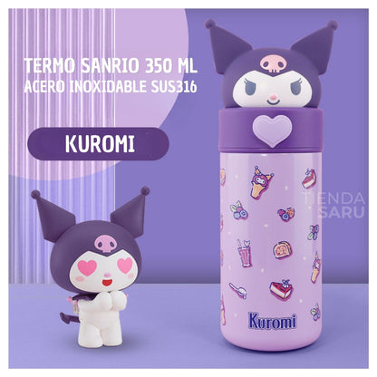 Termo Sanrio 3D Kuromi 350 ml - Acero Inoxidable 