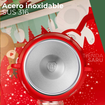 Termo Navideño Infantil de Acero Inoxidable con Stickers y Pegatinas – 850 ml