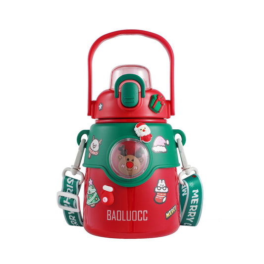 Termo Navideño Infantil de Acero Inoxidable con Stickers y Pegatinas – 850 ml