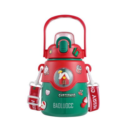 Termo Navideño Infantil de Acero Inoxidable con Stickers y Pegatinas – 850 ml