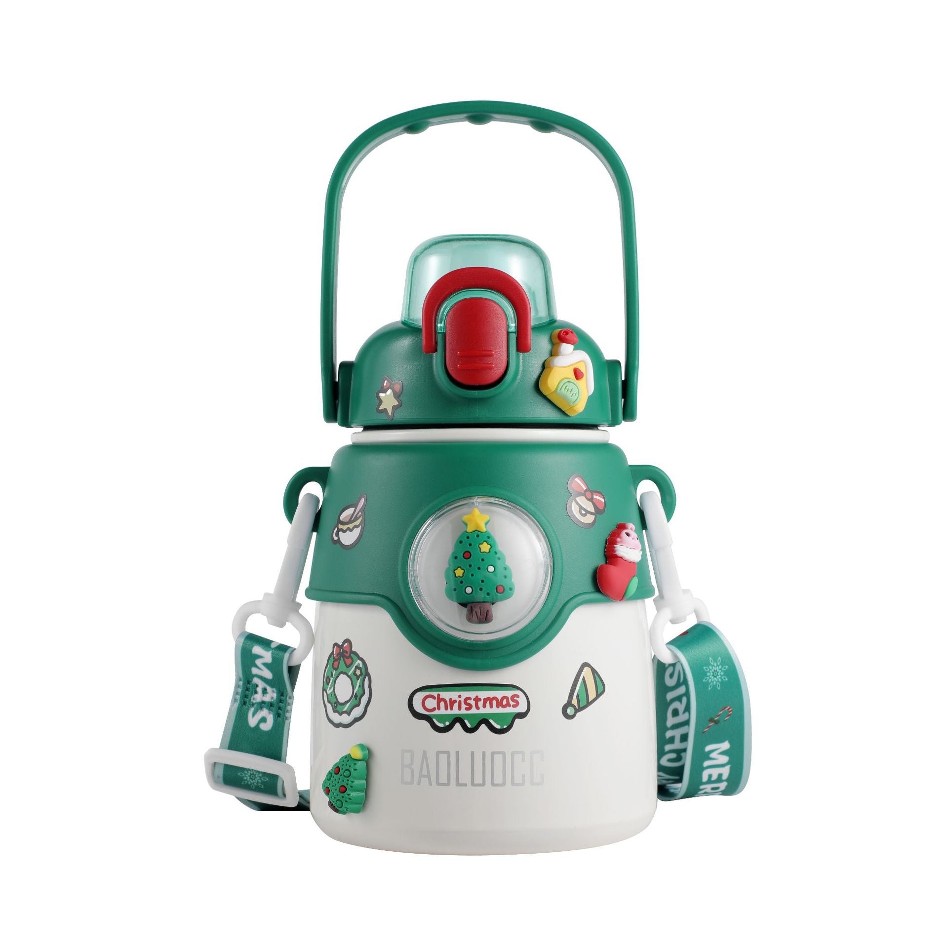 Termo Navideño Infantil de Acero Inoxidable con Stickers y Pegatinas – 850 ml