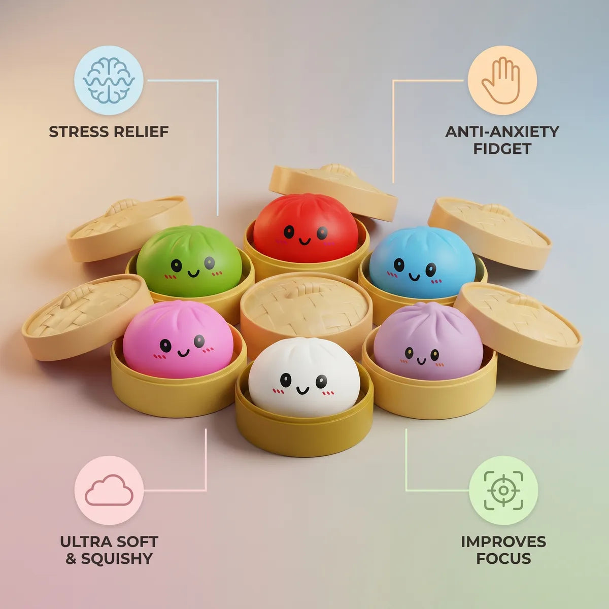Squishy Dumpling Juguete Sensorial Viral