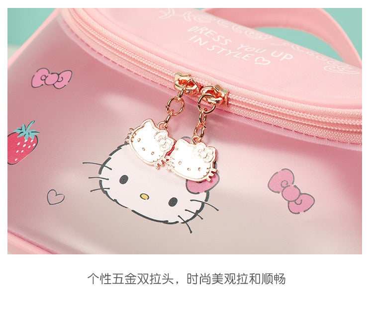 NECESER DE PU PARA COSMÉTICOS ESTILO KELLO KITTY