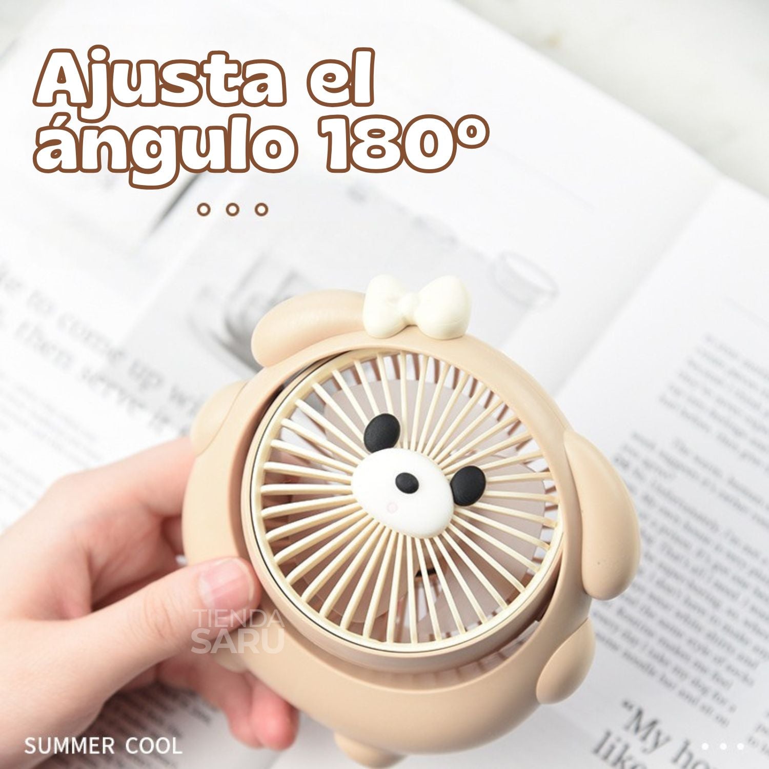 Mini Ventilador Perrito Inalámbrico y Giratorio