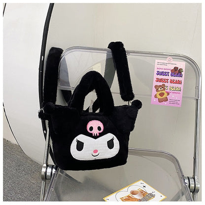 Bolso de Peluche Kuromi 3D con Correa Desmontable