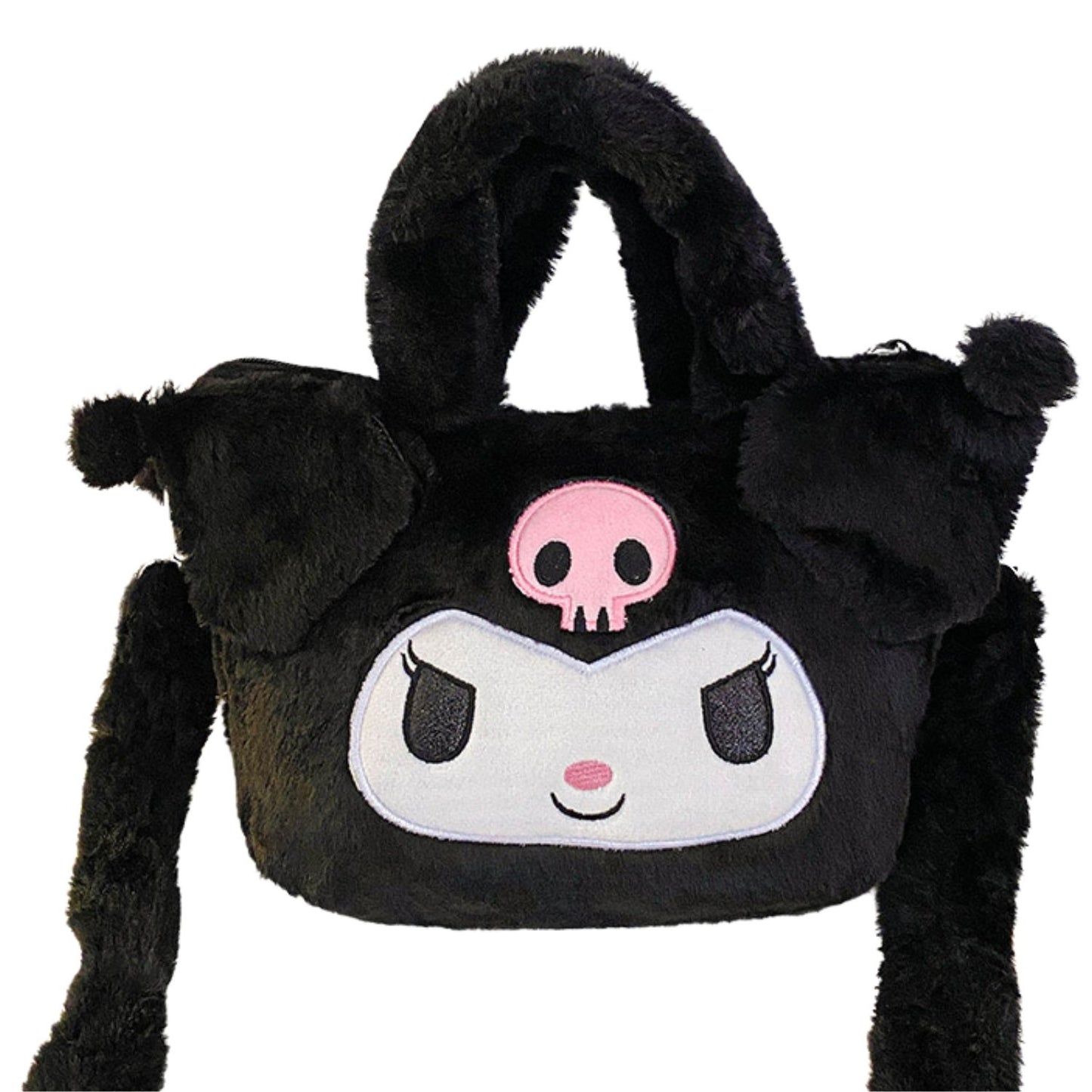 Bolso de Peluche Kuromi 3D con Correa Desmontable