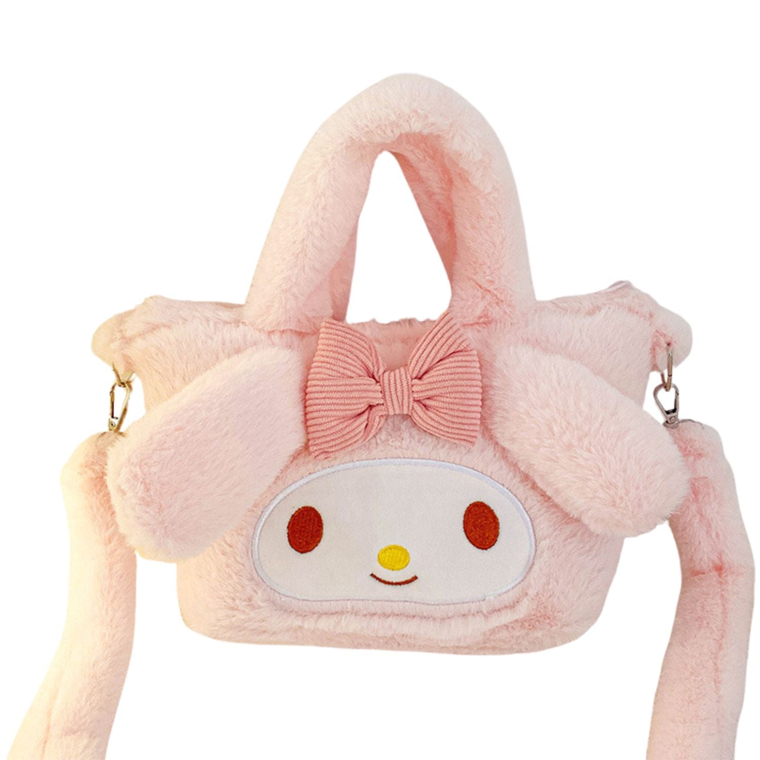 Bolso de Peluche My Melody 3D con Correa Desmontable – Diseño Adorable Sanrio Kawaii