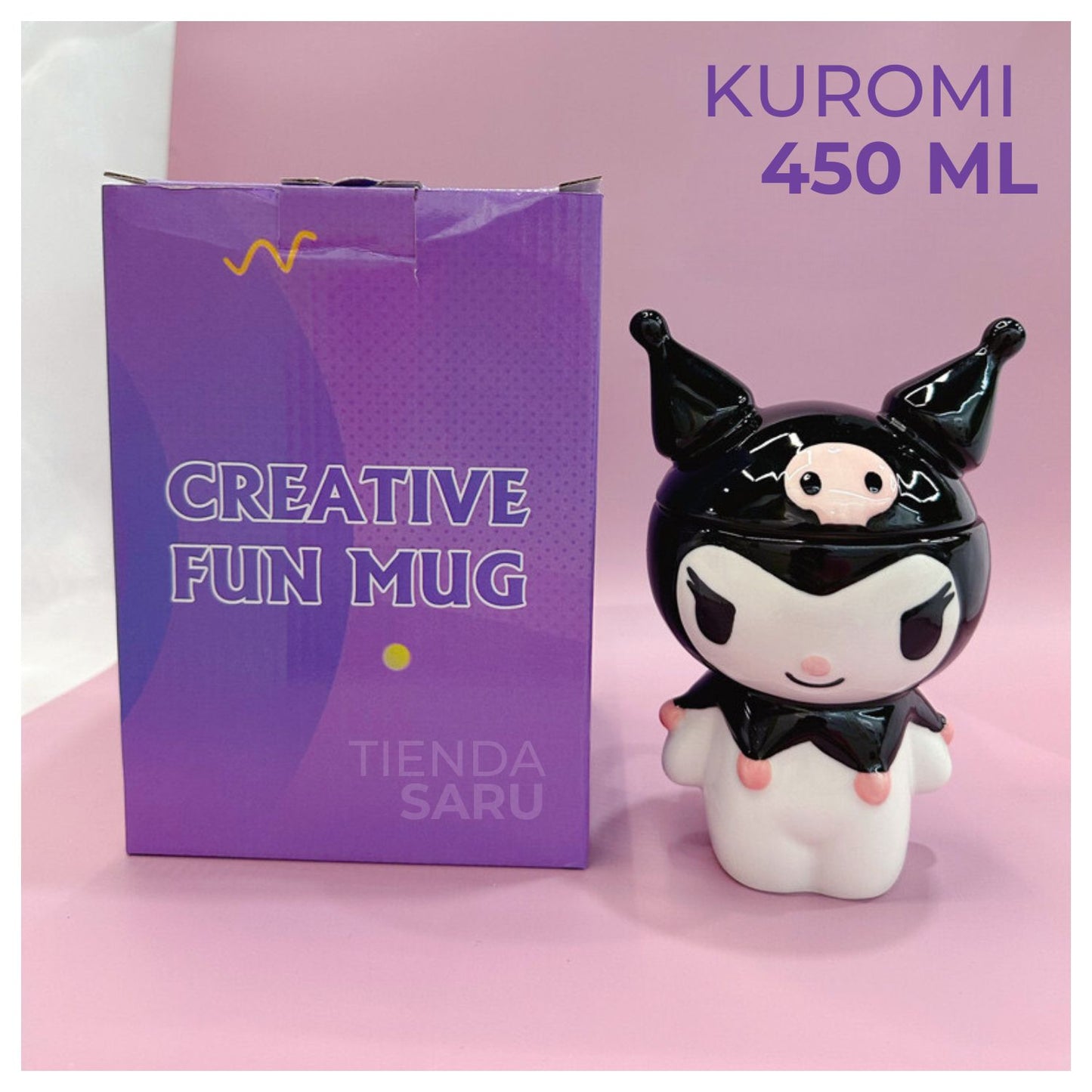 Taza Mug de Cerámica Kuromi 3D – 450 ml