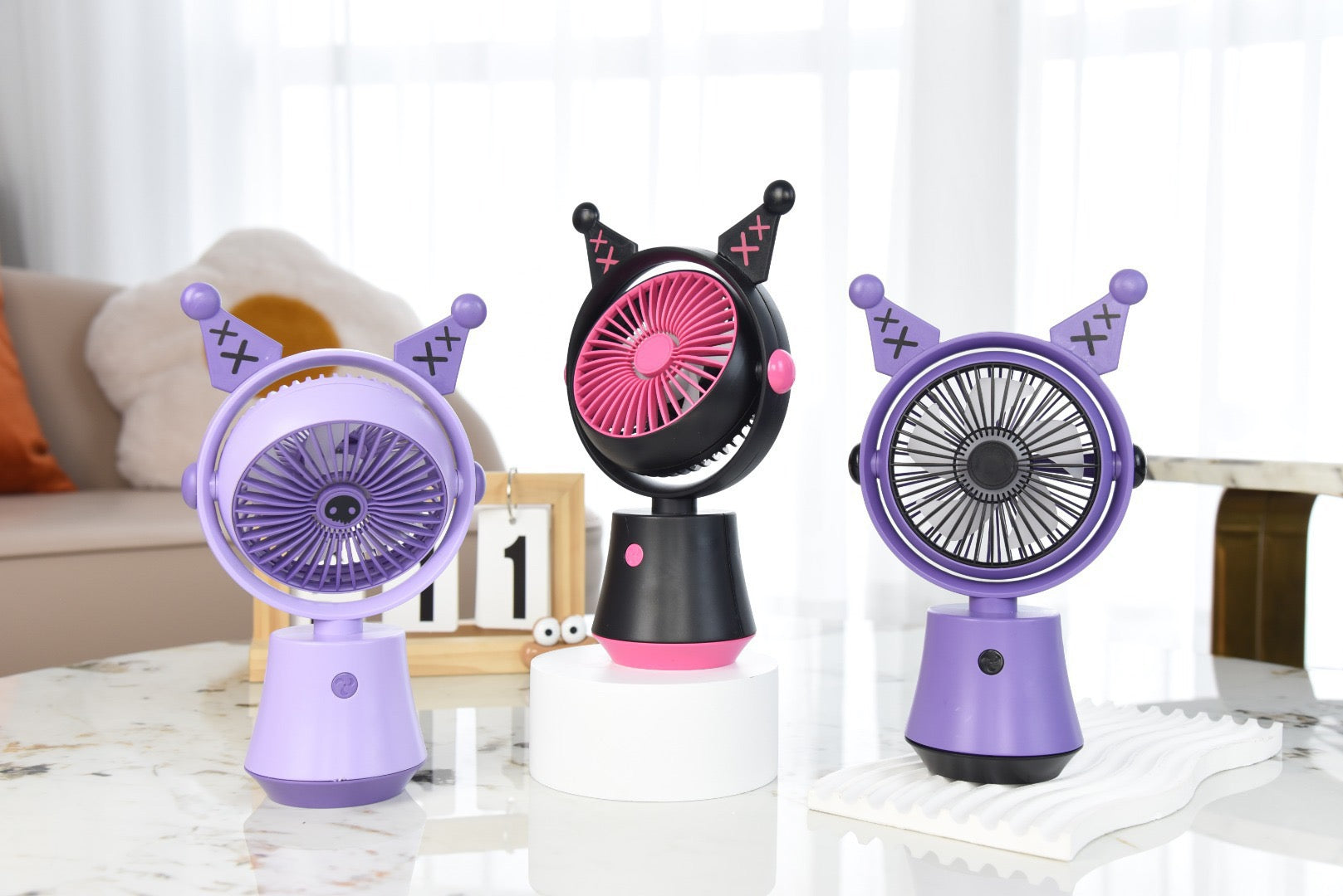 Mini Ventilador Portátil de Escritorio Kuromi