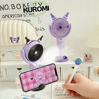 Mini Ventilador Portátil Kuromi con Spray 