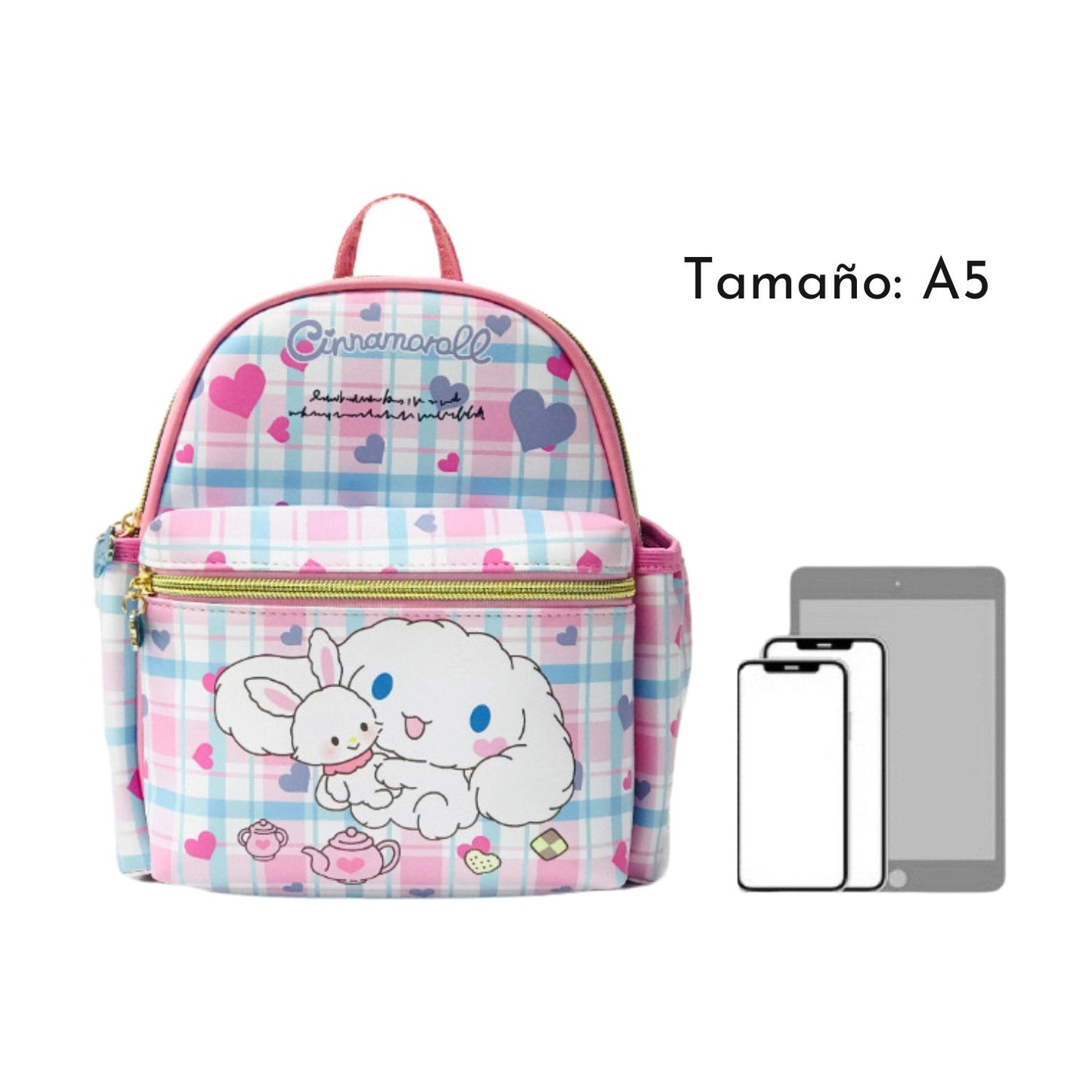 Mini Mochila Cinnamoroll Kawaii A5 de Cuero PU