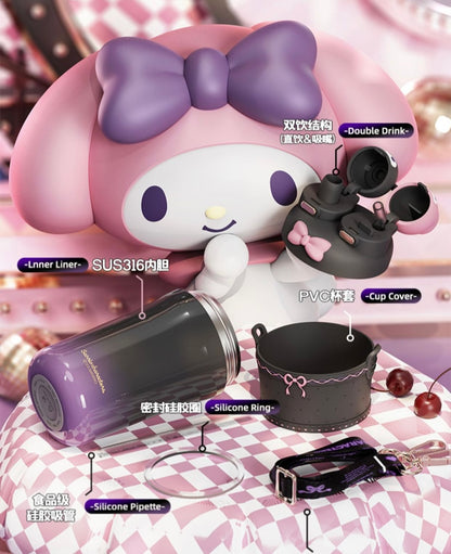 Termo Sanrio 3D Kuromi y My Melody Doble Boquilla – 550 ml