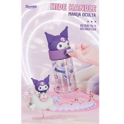 botella de vidrio sanrio 360 ml kuromi