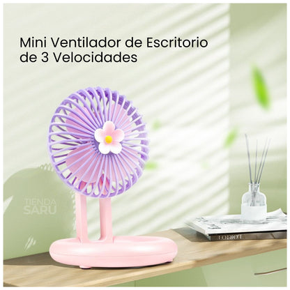 Mini Ventilador Portátil de Escritorio Estilo Flor