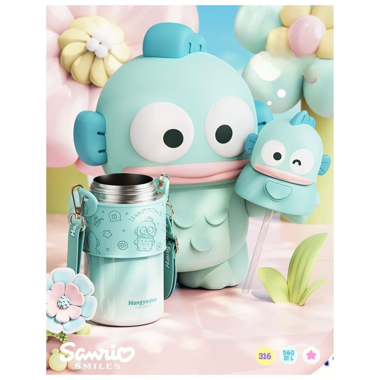 Termo de Acero Inoxidable Sanrio Hangyodon 560 ml 