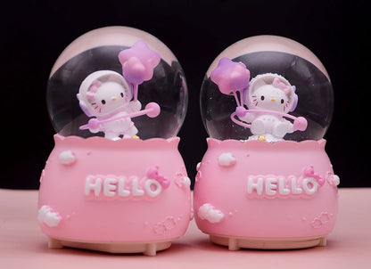 Esfera Musical de Nieve Hello Kitty Astronauta con Luces