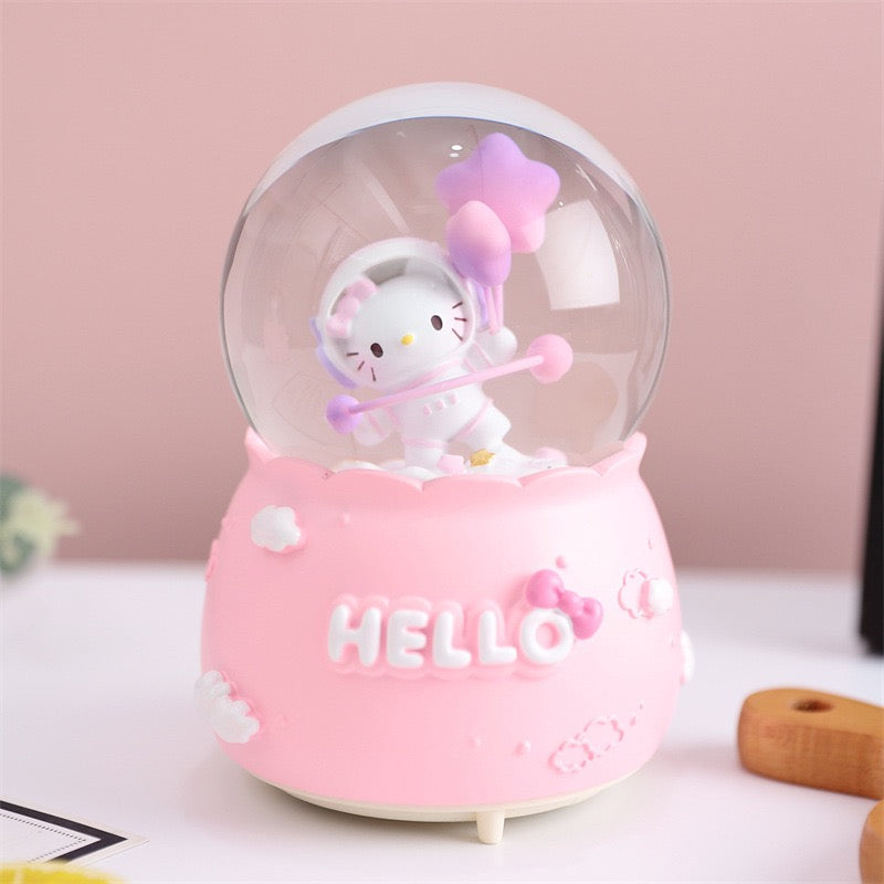 Esfera Musical de Nieve Hello Kitty Astronauta con Luces