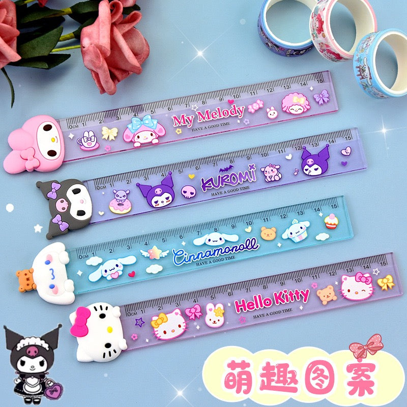 PACK X 4 REGLAS 15 CM PERSONAJES SANRIO