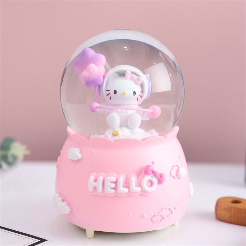 Esfera Musical de Nieve Hello Kitty Astronauta con Luces