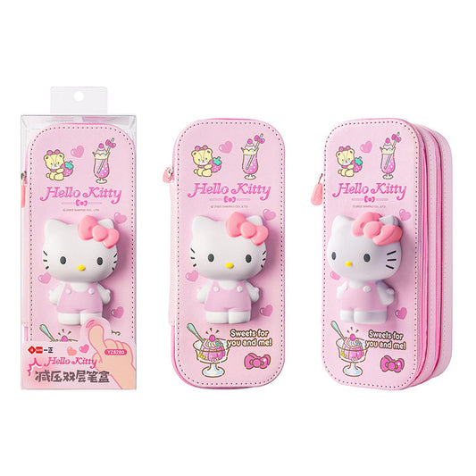 Cartuchera Doble Sanrio con Squishy – Hello Kitty