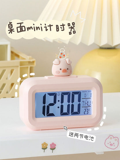 RELOJ DESPERTADOR CERDITO - ROSADO