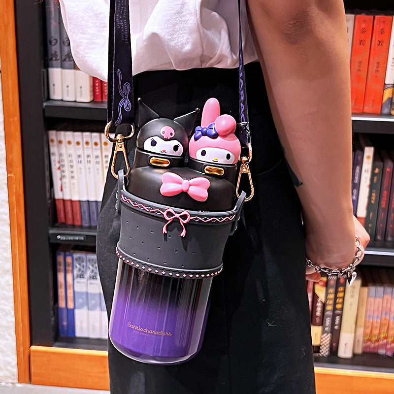 Kuromi &amp; My Melody Sanrio Double Spout Stainless Steel Thermos 550 ml