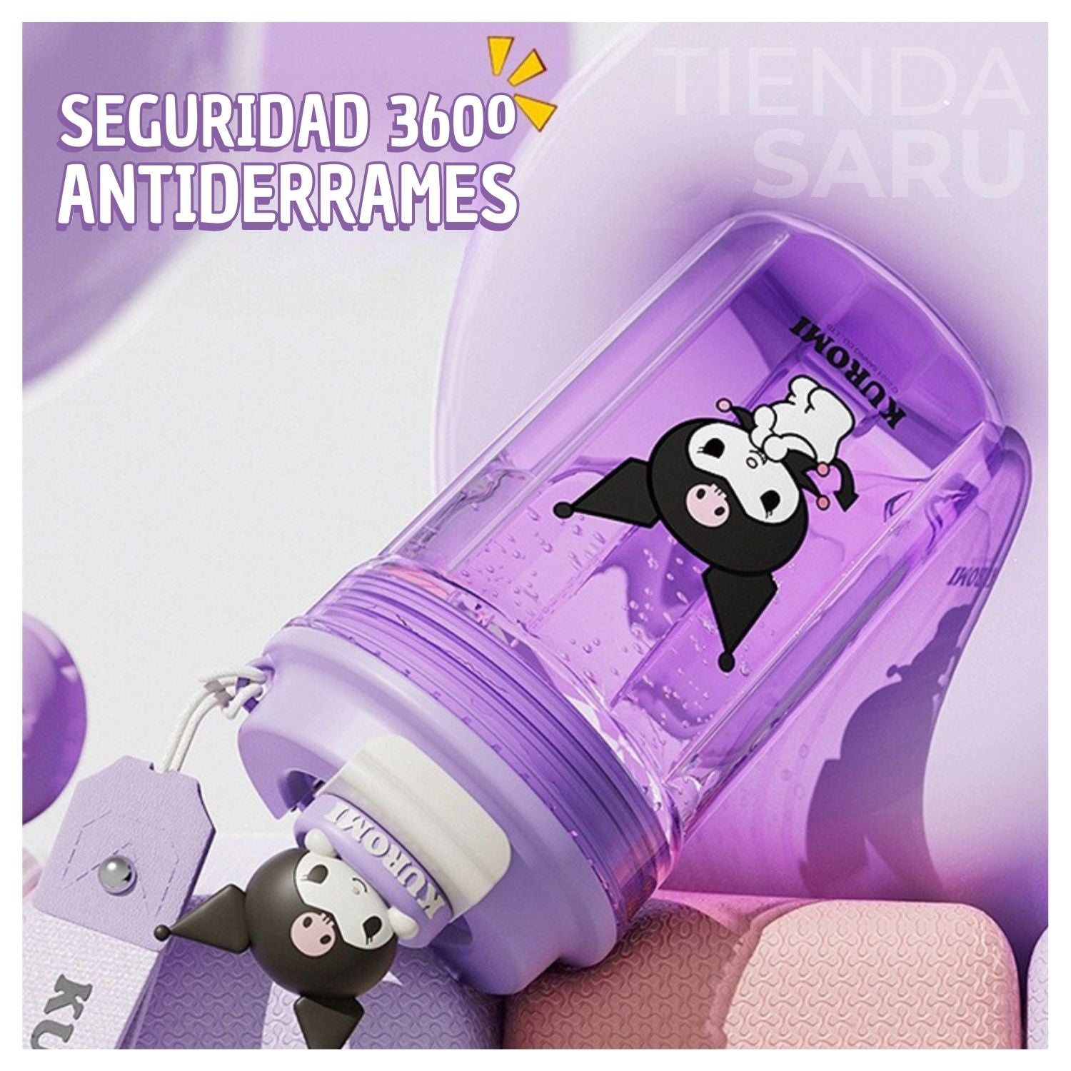 Vaso de Plástico Sanrio Kuromi – 520 ml