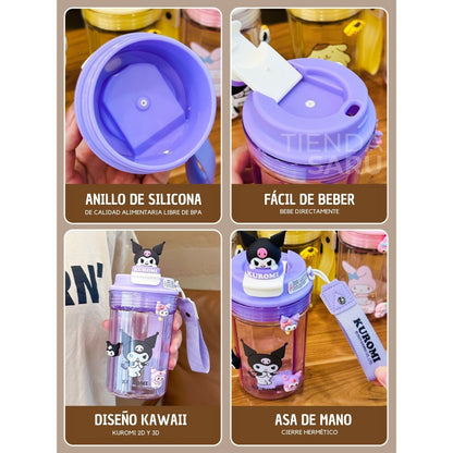 Vaso de Plástico Sanrio Kuromi – 520 ml