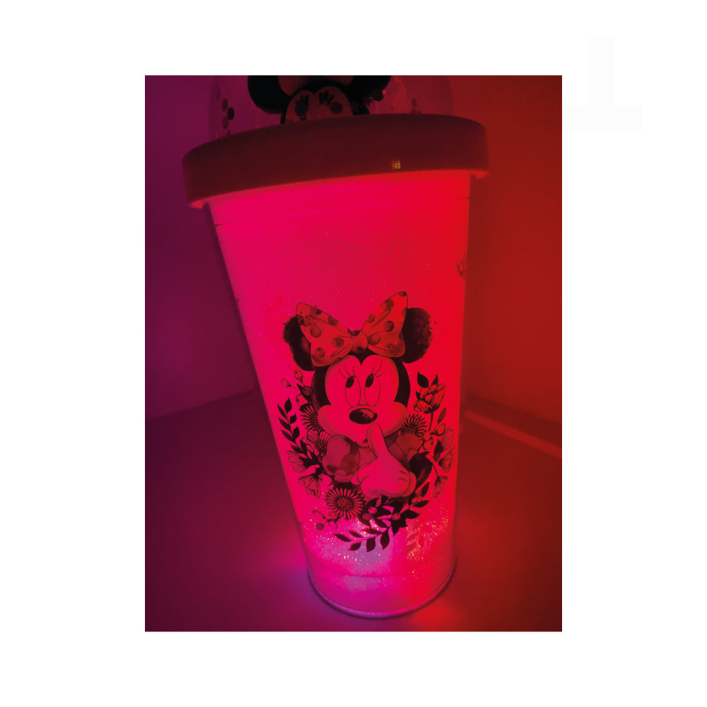 VASO DE PLÁSTICO MINNIE MOUSE CON SORBETE Y LUCES LED 500 ML - DISNEY