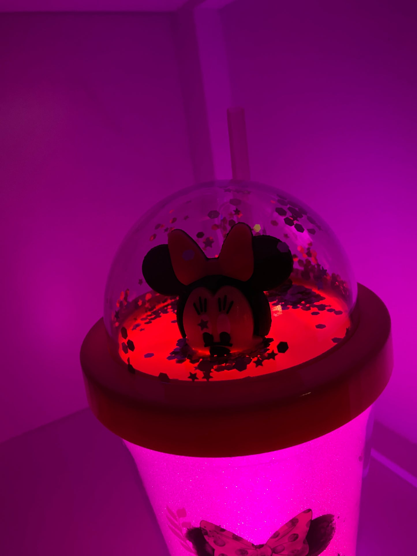 VASO DE PLÁSTICO MINNIE MOUSE CON SORBETE Y LUCES LED 500 ML - DISNEY