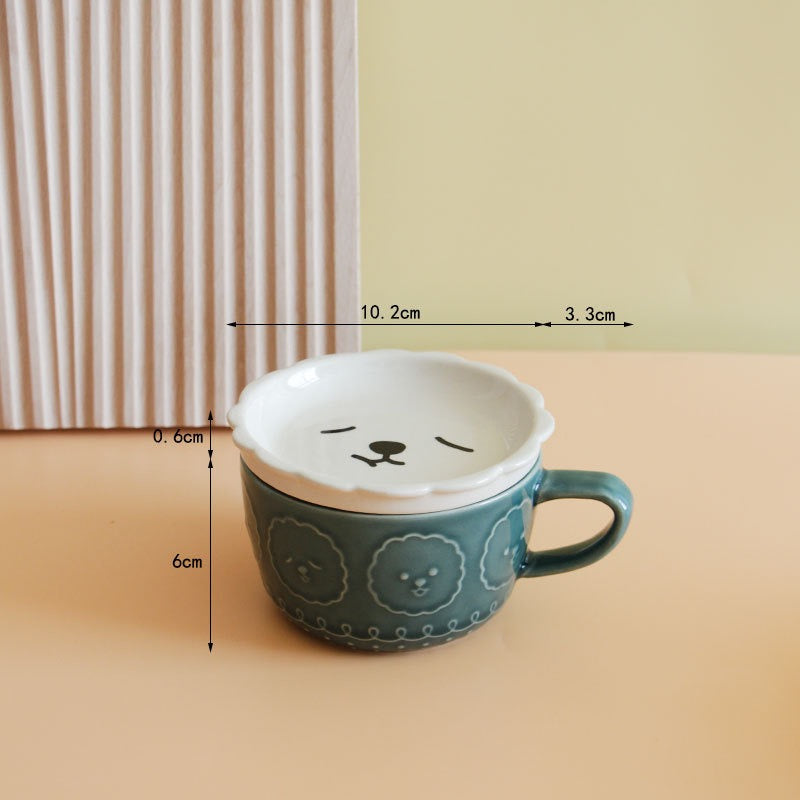 Alpaca Ceramic Mug with Plate – 350 ml