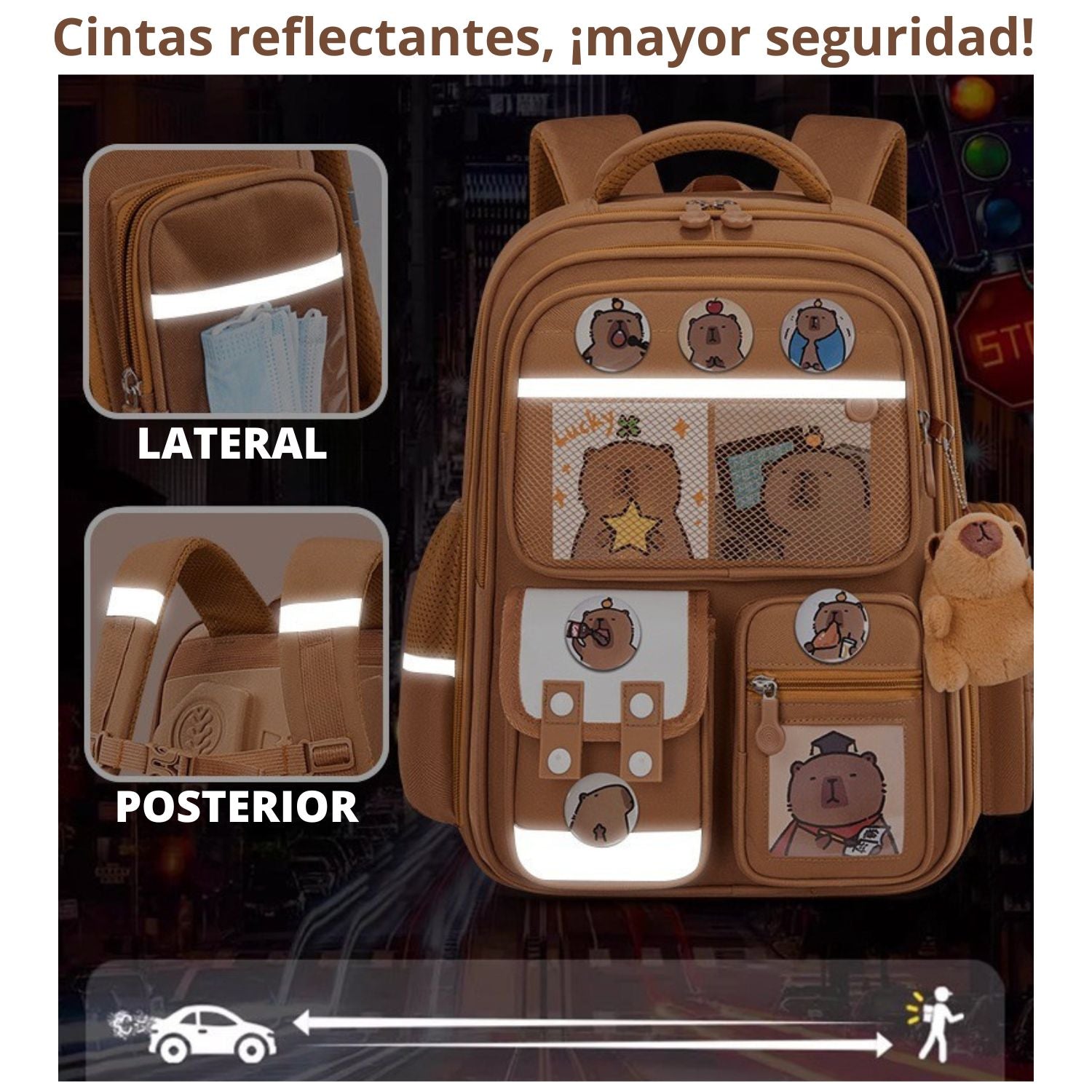 Mochila Capibara Tamaño Oficio – Calidad Premium