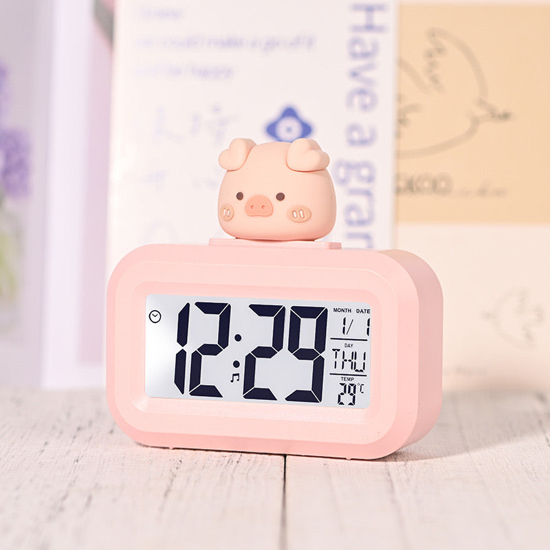 RELOJ DESPERTADOR CERDITO - ROSADO