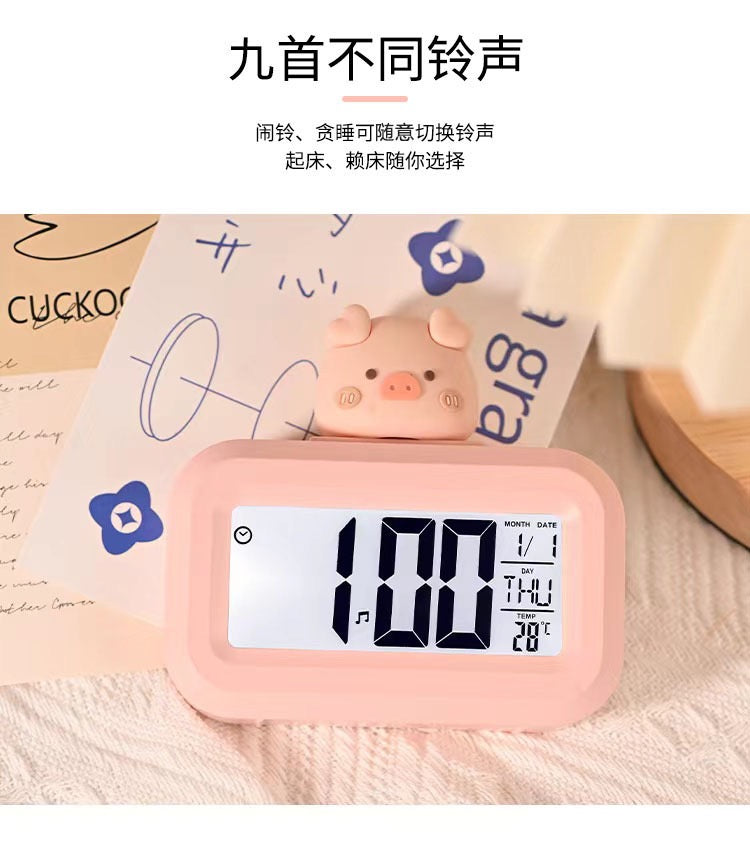 RELOJ DESPERTADOR CERDITO - ROSADO