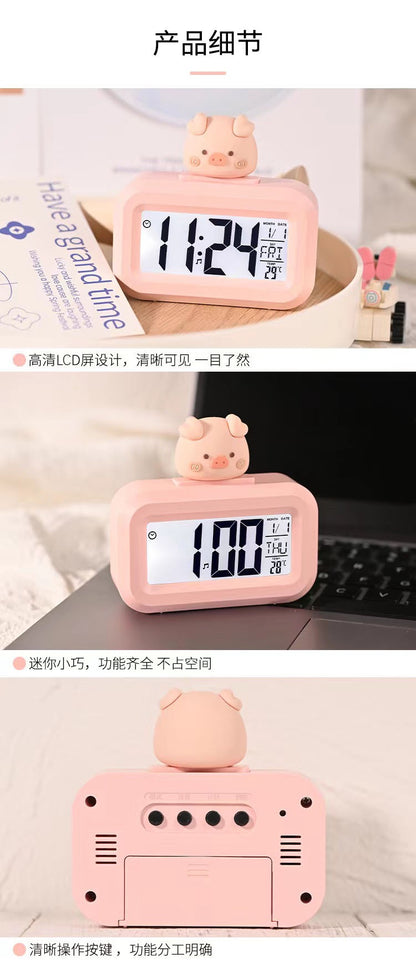 RELOJ DESPERTADOR CERDITO - ROSADO