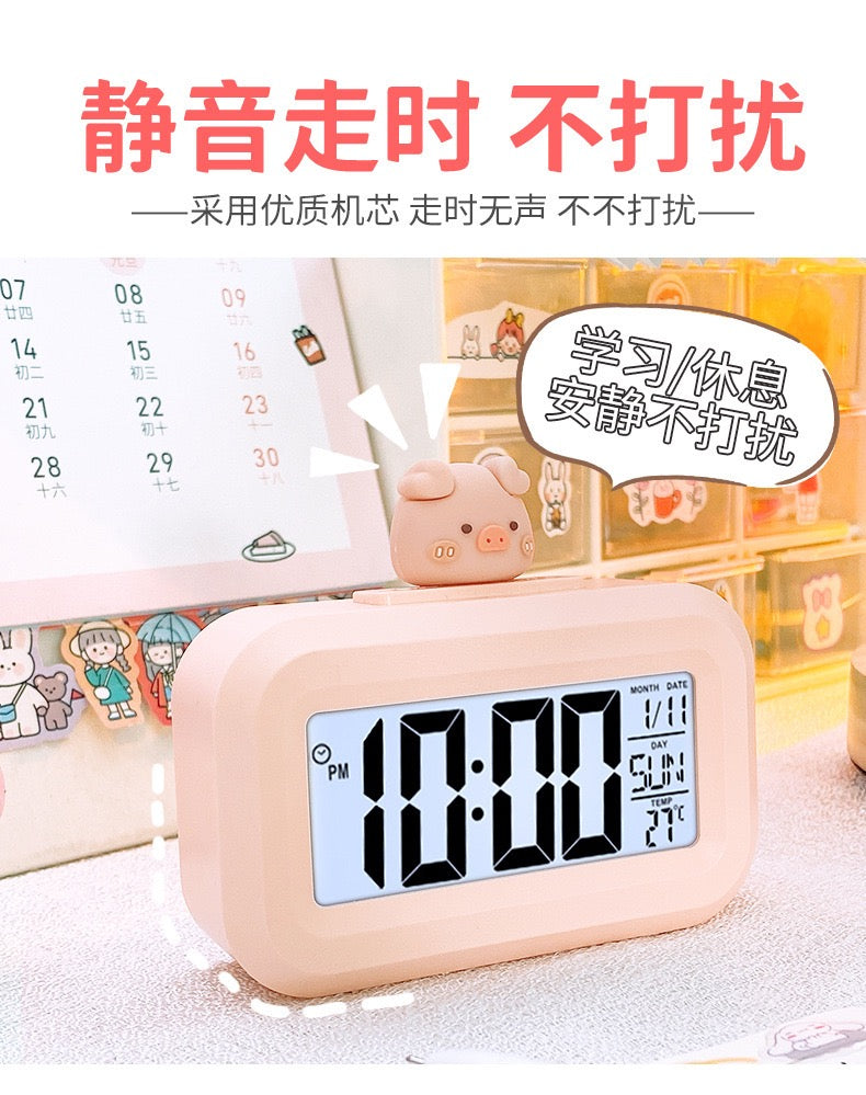 RELOJ DESPERTADOR CERDITO - ROSADO