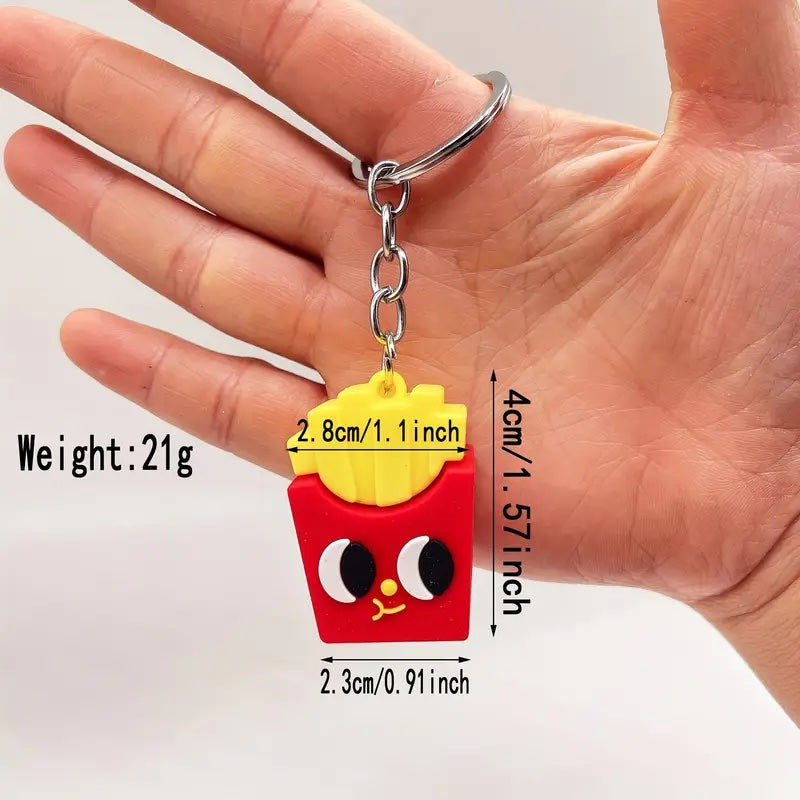 Pack de 12 Llaveros Comida Chatarra para Sorpresas de Cumpleaños