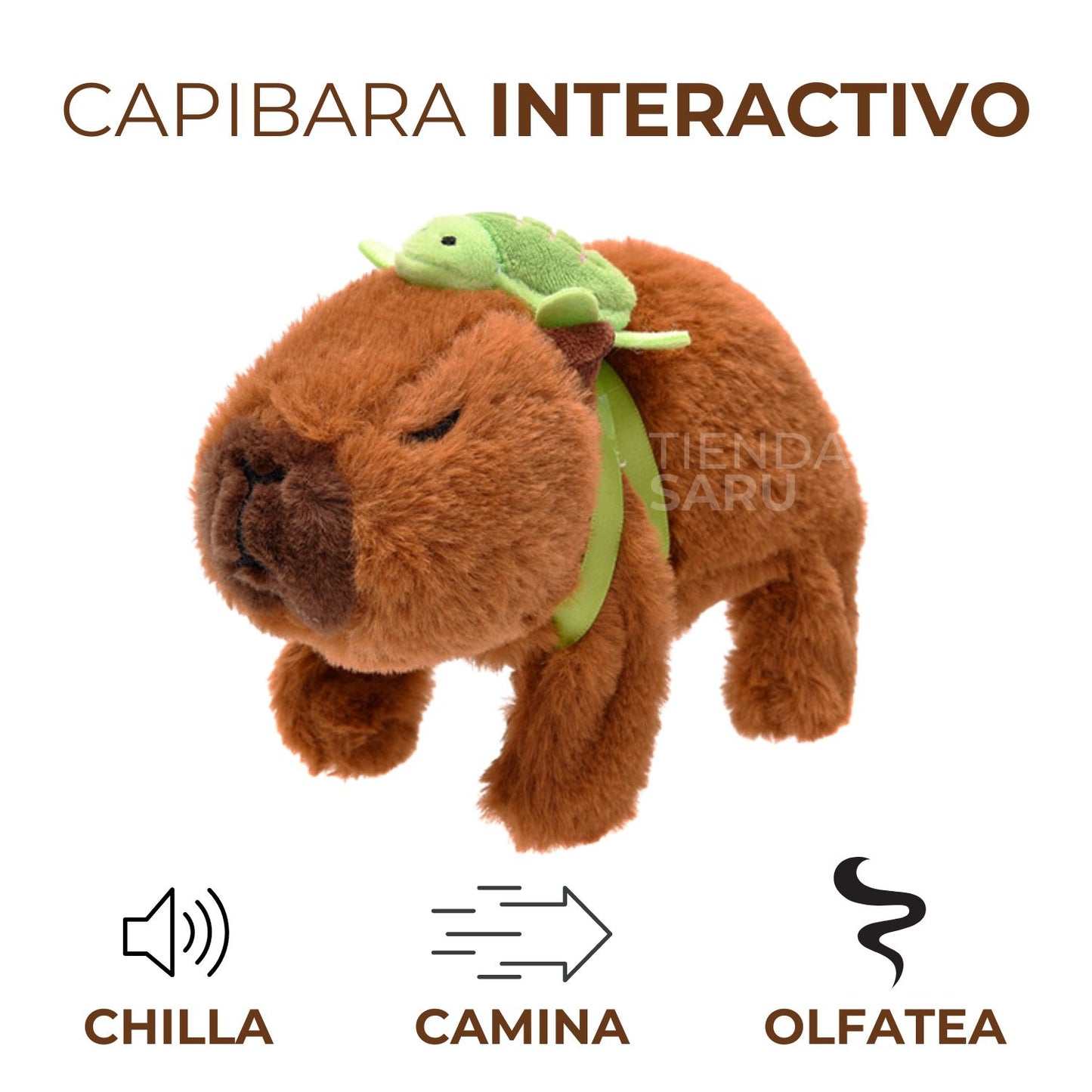 Muñeco Capibara Interactivo: Camina, Mueve el Hocico y Emite Sonidos